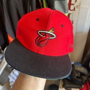 Red and Black Miami Heat Cap